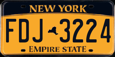 NY license plate FDJ3224