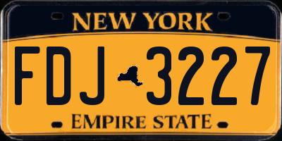 NY license plate FDJ3227