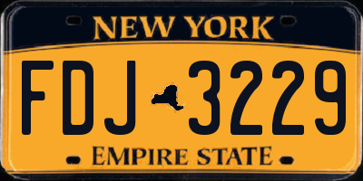 NY license plate FDJ3229