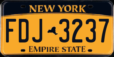 NY license plate FDJ3237