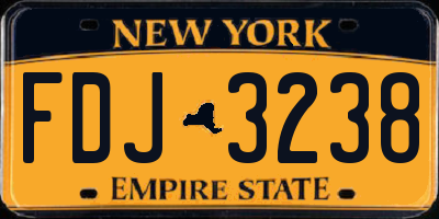 NY license plate FDJ3238