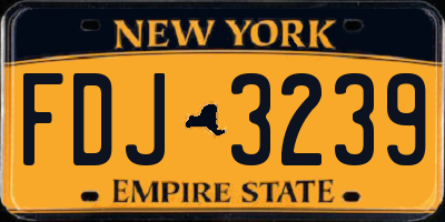 NY license plate FDJ3239