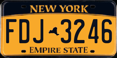 NY license plate FDJ3246