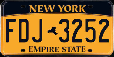 NY license plate FDJ3252