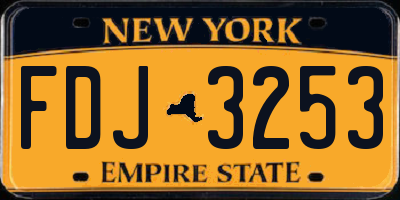 NY license plate FDJ3253