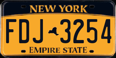 NY license plate FDJ3254