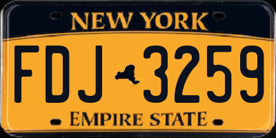 NY license plate FDJ3259