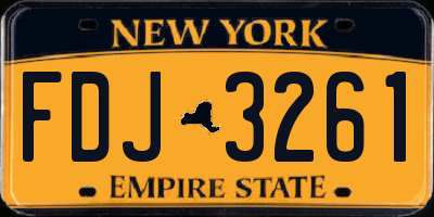 NY license plate FDJ3261