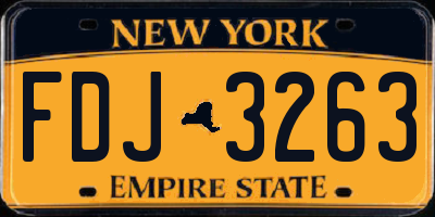 NY license plate FDJ3263