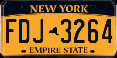 NY license plate FDJ3264