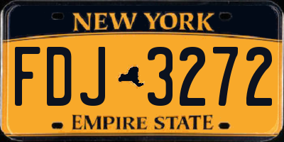 NY license plate FDJ3272