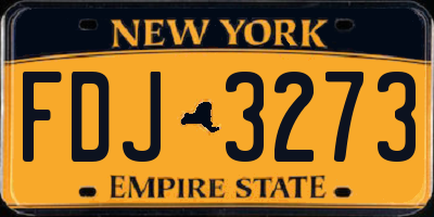 NY license plate FDJ3273