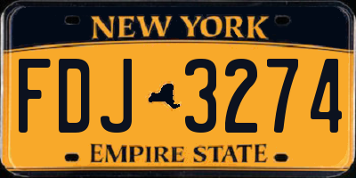 NY license plate FDJ3274