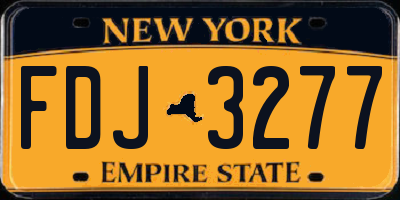 NY license plate FDJ3277