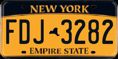 NY license plate FDJ3282