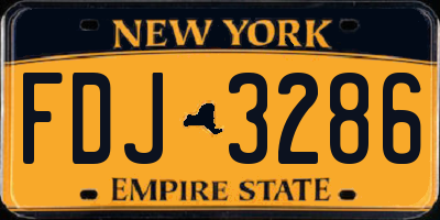 NY license plate FDJ3286