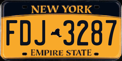 NY license plate FDJ3287