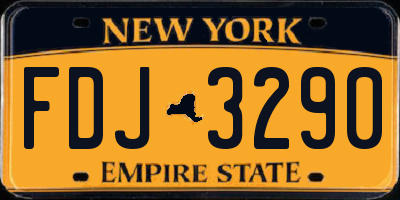 NY license plate FDJ3290