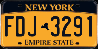 NY license plate FDJ3291