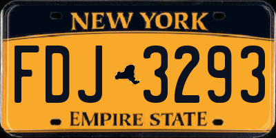 NY license plate FDJ3293