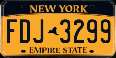 NY license plate FDJ3299