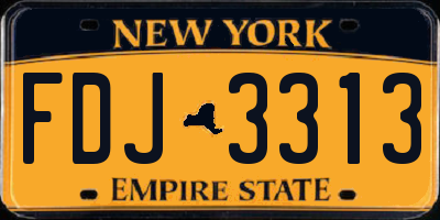 NY license plate FDJ3313