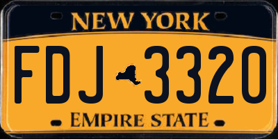 NY license plate FDJ3320