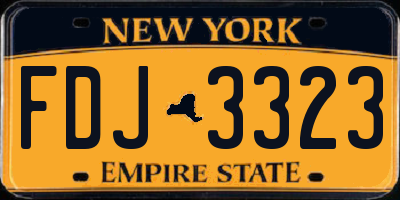 NY license plate FDJ3323