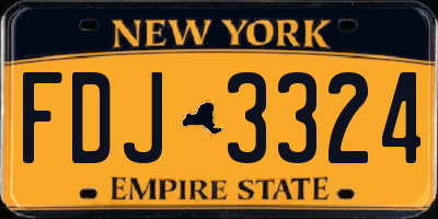 NY license plate FDJ3324