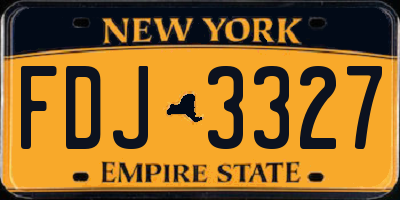 NY license plate FDJ3327