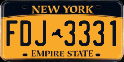 NY license plate FDJ3331