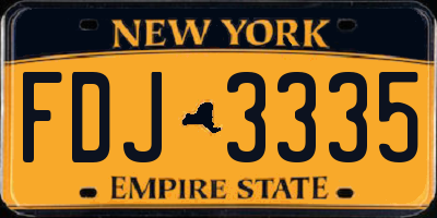 NY license plate FDJ3335
