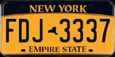 NY license plate FDJ3337