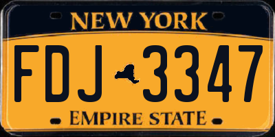 NY license plate FDJ3347