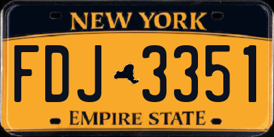 NY license plate FDJ3351
