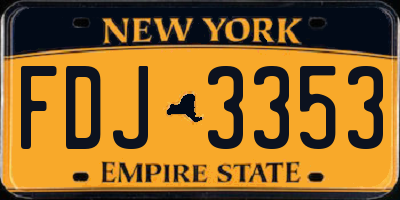 NY license plate FDJ3353
