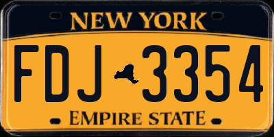 NY license plate FDJ3354