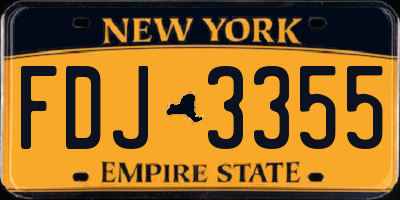 NY license plate FDJ3355