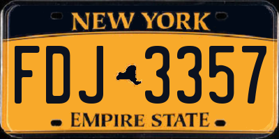NY license plate FDJ3357