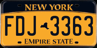 NY license plate FDJ3363