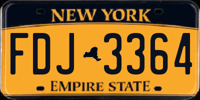 NY license plate FDJ3364