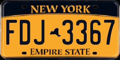 NY license plate FDJ3367