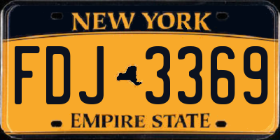NY license plate FDJ3369