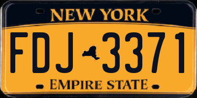 NY license plate FDJ3371