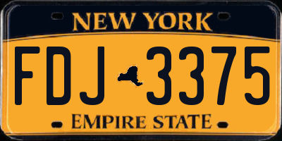NY license plate FDJ3375