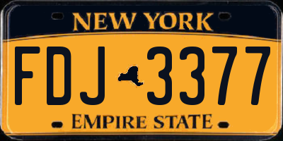 NY license plate FDJ3377