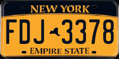NY license plate FDJ3378