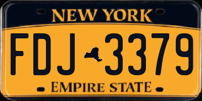 NY license plate FDJ3379