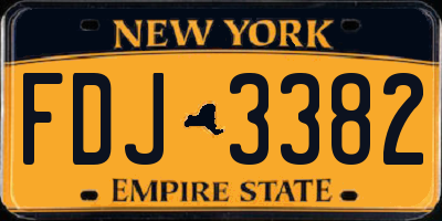 NY license plate FDJ3382