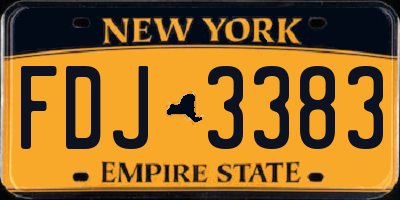 NY license plate FDJ3383